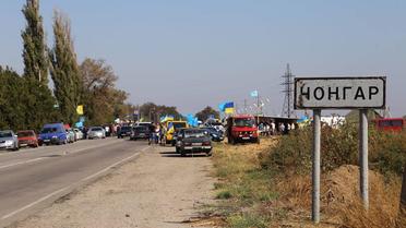В Крыму стартовала бессрочная блокада полуострова. / © Громадське ТБ