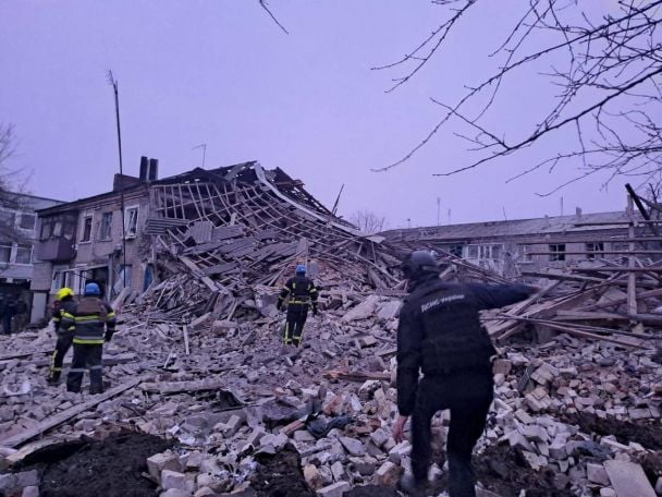 Destruction in Chuhuiv as a result of the missile strike / Photo: Oleh Synehubov / © Олег Синєгубов