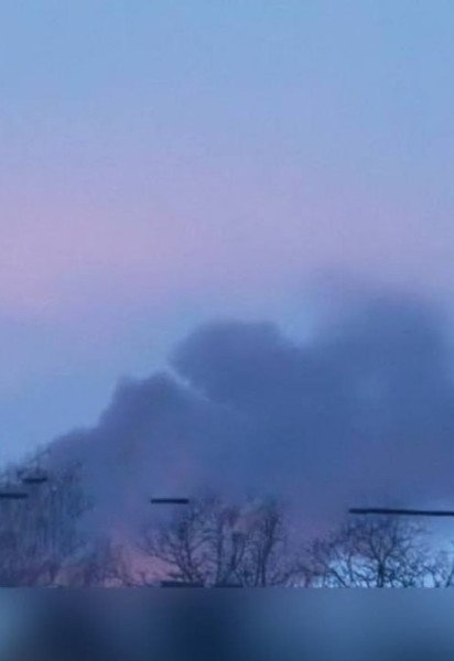 Дым в Бродах после атаки 27 января