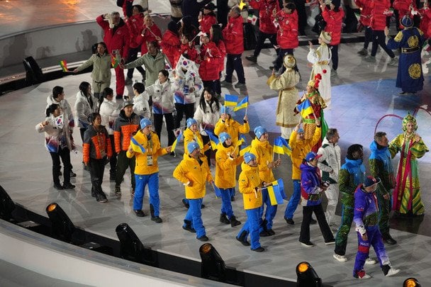 Сборная Украины на церемонии закрытия Олимпиады-2026 / © Associated Press