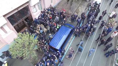 Задержание Саакашвили в Киеве. Видео с дрона