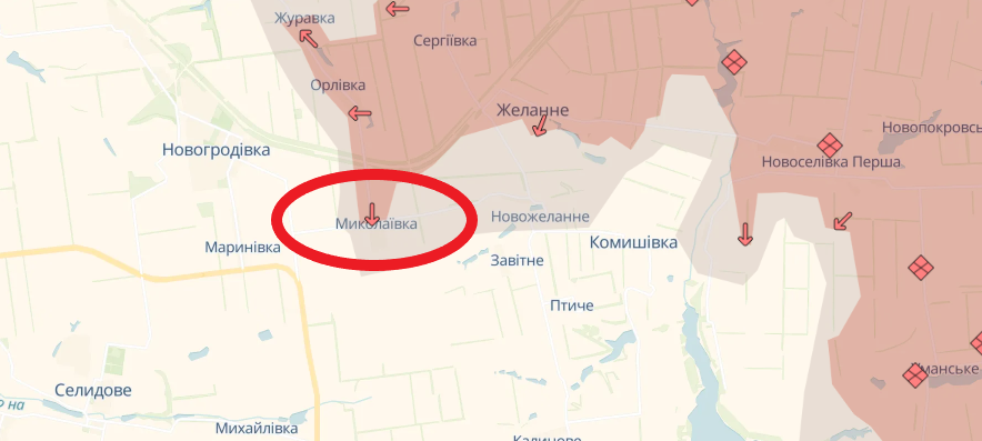 L'esercito russo avanza nella regione di Donetsk. Mappa DeepState. /©