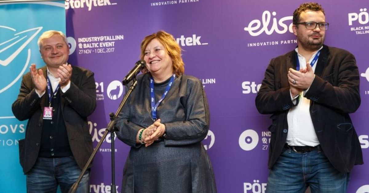 Меценат Ігор Янковський, директор фестивалю Тііна Локк, голова Держкіно Пилип Іллєнко
