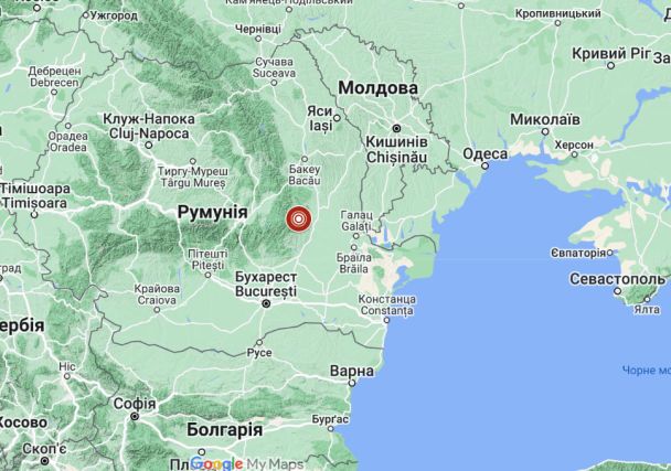 Землетрус у Румунії 24 грудня 2023 (мапа)