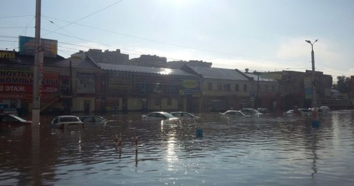 Курск оказался под водой после сильнейшего в этом году ливня. / © vk.com/mdk