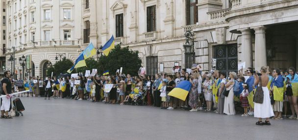 Мітинг українців у Валенсії / Фото: Bandera de Ucrania