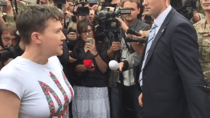 Первые слова Савченко в Украине