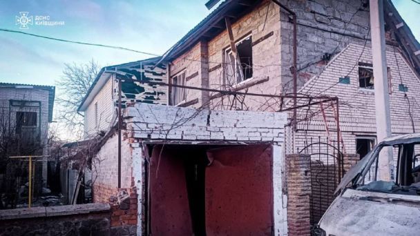 Атака вражеских дронов на Киевщину / © ГСЧС в Киевской области
