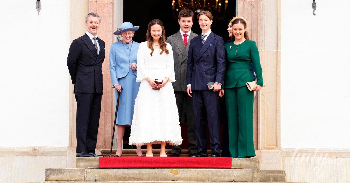 Датская королевская семья после конфирмации принца Винсента и принцессы Жозефины
