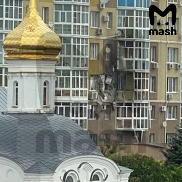 В Воронеже дрон врезался в дом 9 июня/Фото из российских Telegram-каналов