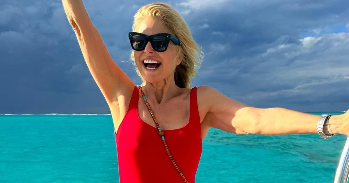 She Is Incredible 70 Year Old Christie Brinkley Showed Off Her Toned Figure In A Red Swimsuit 