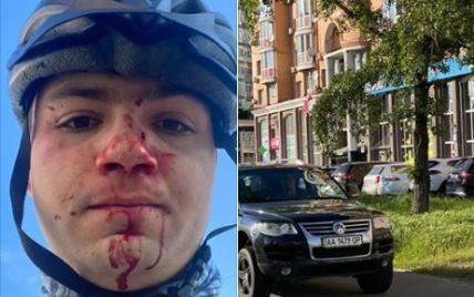 В Киеве водитель избил велосипедиста, потому что тот помешал ему поехать по тротуару
