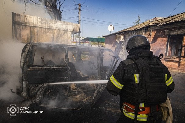 БпЛА вдарили по приватному сектору Харкова. / © Управління ДСНС у Харківській області