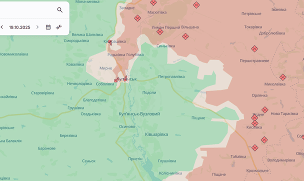 Kupiansk on the map