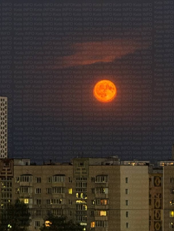 Оленье полнолуние над Киевом. Телеграмм-канал: Киев ИНФО. / © из соцсетей