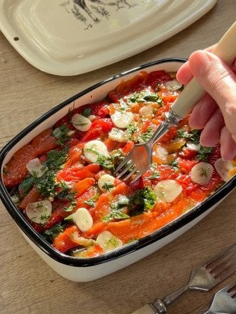 Запеченный перец с баклажанами tiktok.com/@cook_with_me_at_home