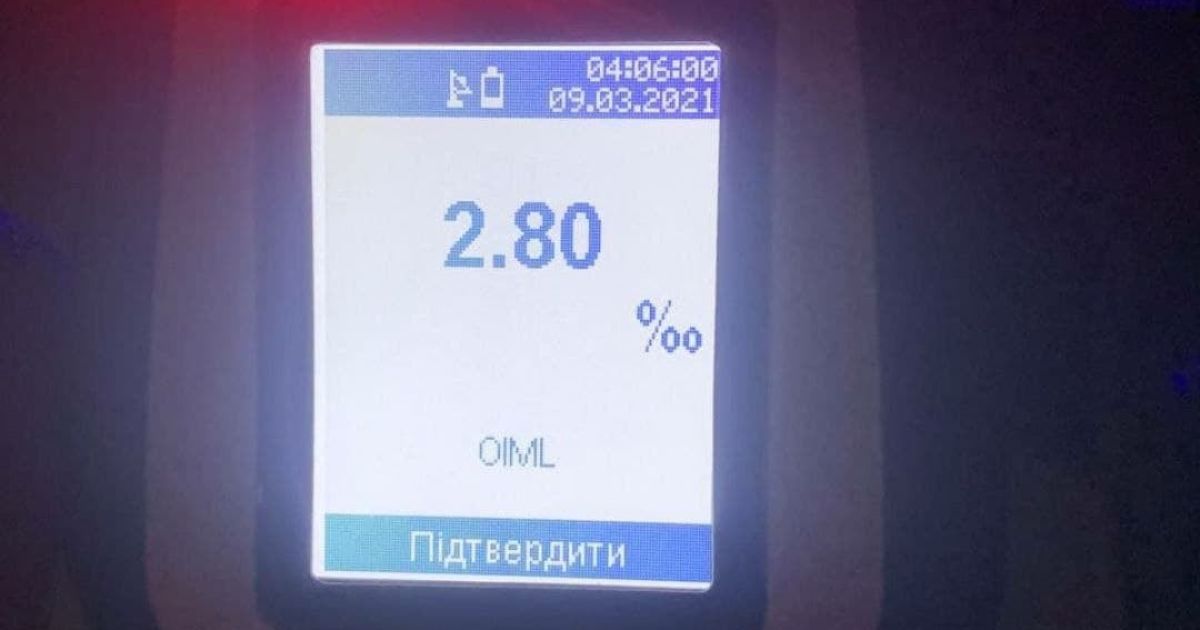 Вміст алкоголю у 14 разів перевищував норму: під Києвом затримали водія без прав