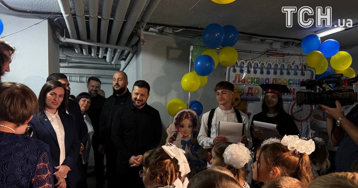 Володимир Зеленський у ліцеї на Київщині. ФОТО: ТСН