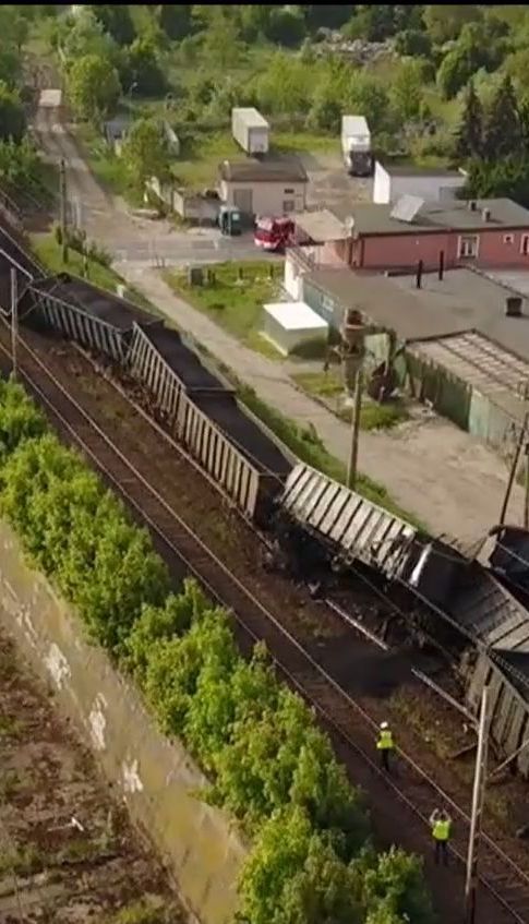Поезд с 30 вагонами угля сошел с рельсов в Польше