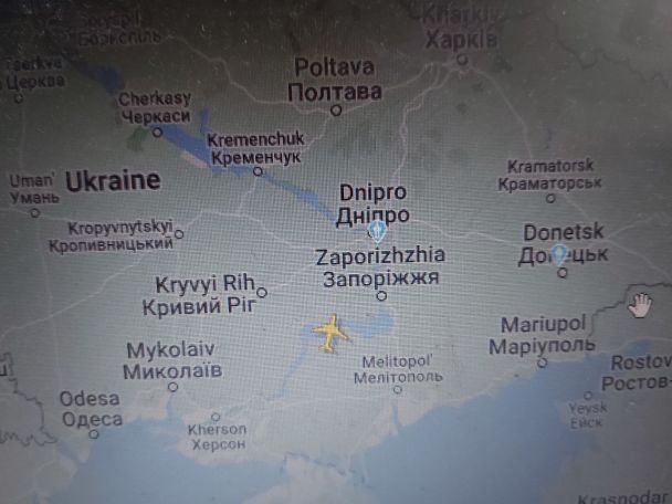 Літак з Росії над Україною / скрішот з Flightradar / © 