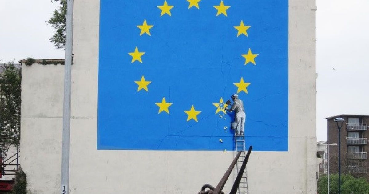 Присвячується Brexit: Бенксі намалював графіті з відбитою зіркою Євросоюзу