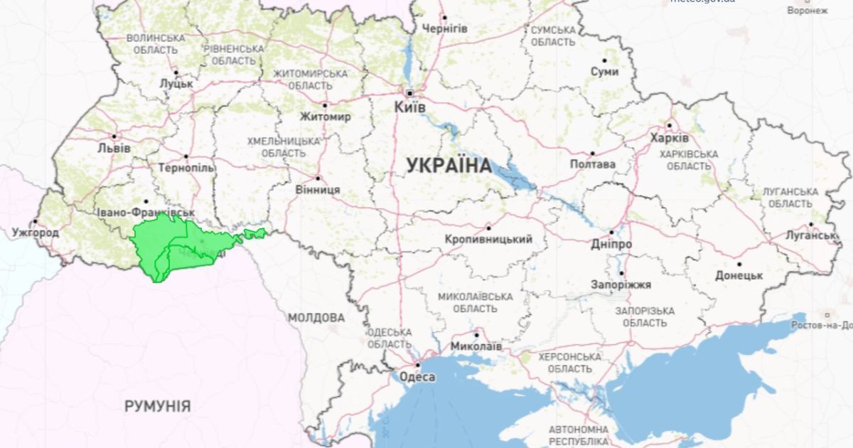 Карта: Український гідрометеорологічний центр