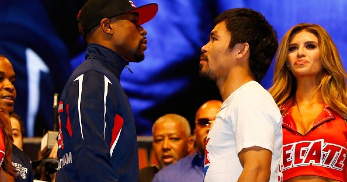 Взвешивание перед боем Мейвезер - Пакьяо / © boxingscene.com