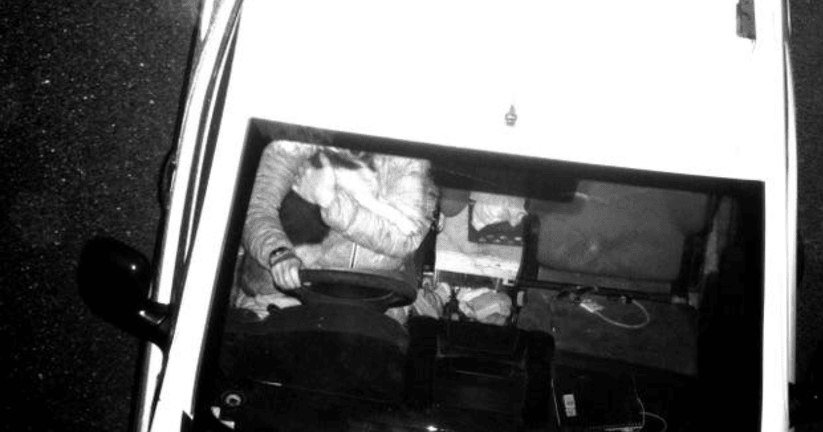 Мужчина управляет автомобилем с собакой на руках. Фото: полиция Девона и Корнуолла