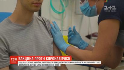 Вакциною проти коронавірусу забезпечать щонайменше 20% населення України