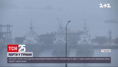 Через туман та сніг у портах Одеси та Чорноморська призупинені вантажні роботи | Новини України