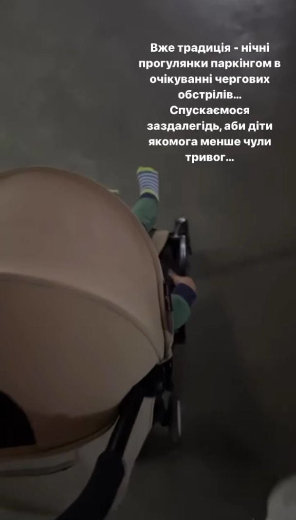 Григорій Решетнік з сином в укритті / © instagram.com/grisha_reshetnik