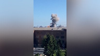 Удар вражеских дронов по ТЦК в Полтаве попал на видео