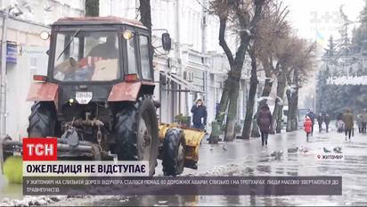 Житомир в ледовом плену: на улицах города работала спецтехника