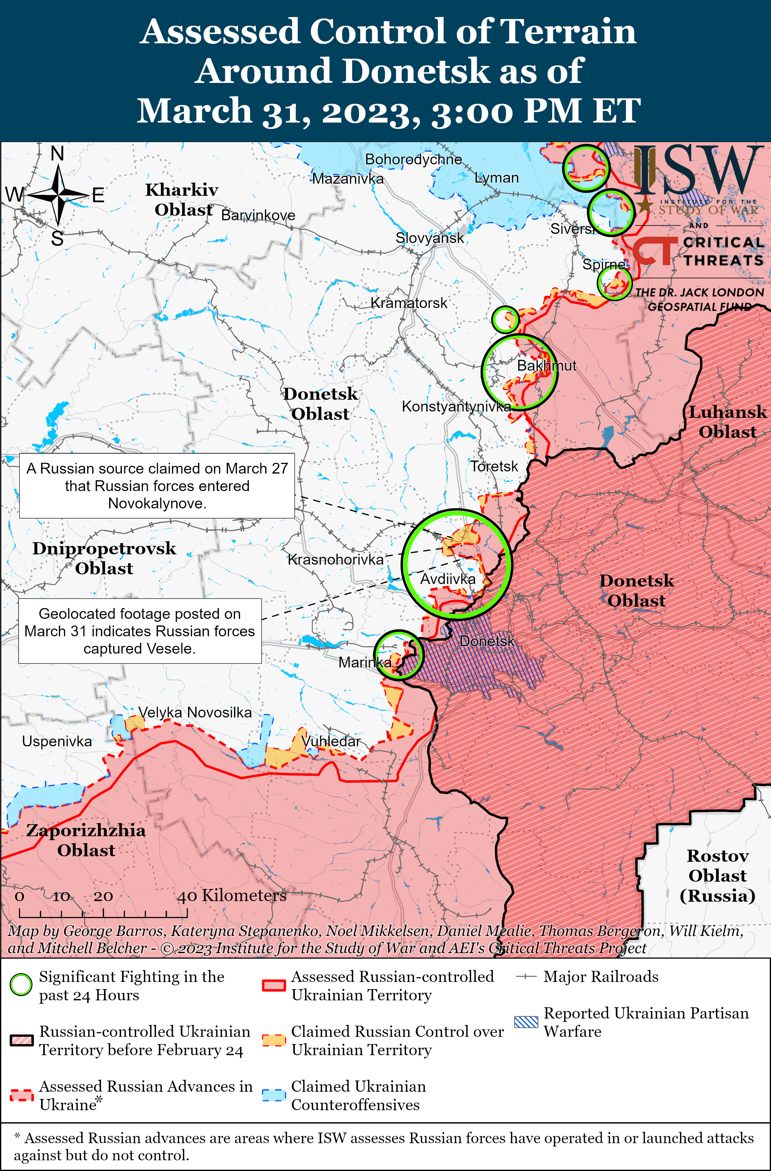 ВСУ возобновили позиции вокруг Бахмута, оккупанты продолжают штурм города —  американские аналитики