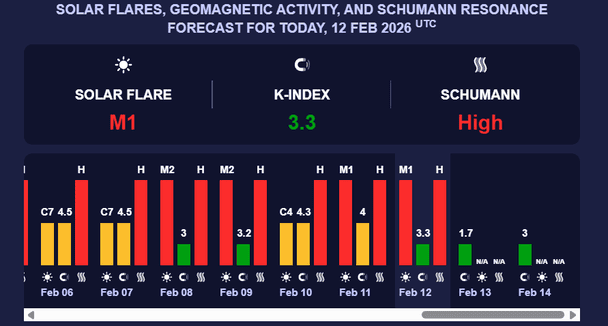 Магнитная буря 13 февраля. Фото: Meteoagent.