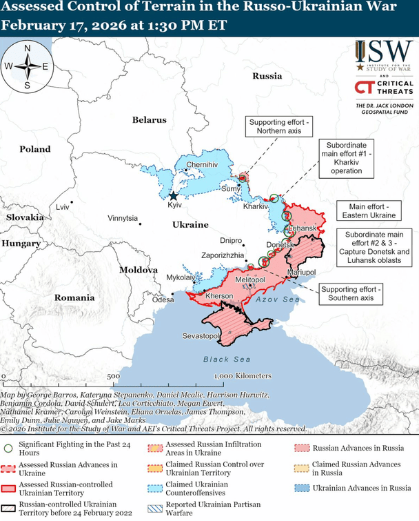 Мапа бойових дій / © Інститут вивчення війни (ISW)