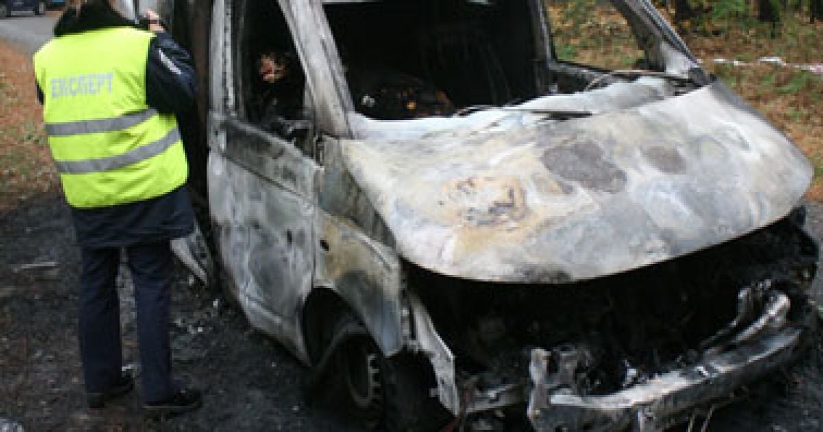 Міліція оприлюднила перші подробиці та фото згорілого авто із загиблими інкасаторами на Чернігівщині / © УМВС у Чернігівській області