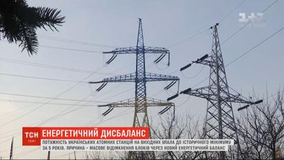 Потужність українських АЕС упала до історичного за 5 років мінімуму