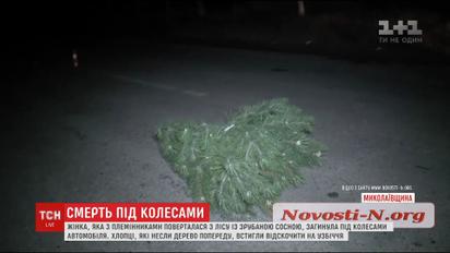 В Николаеве женщина погибла под колесами авто с украденной елкой
