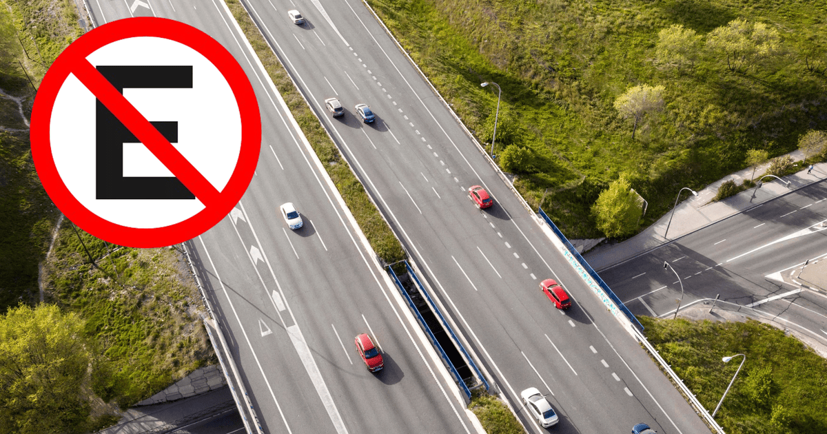 Знак з перекресленою літерою «Е»