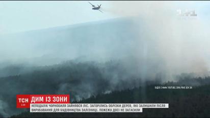 В зоне отчуждения произошел пожар