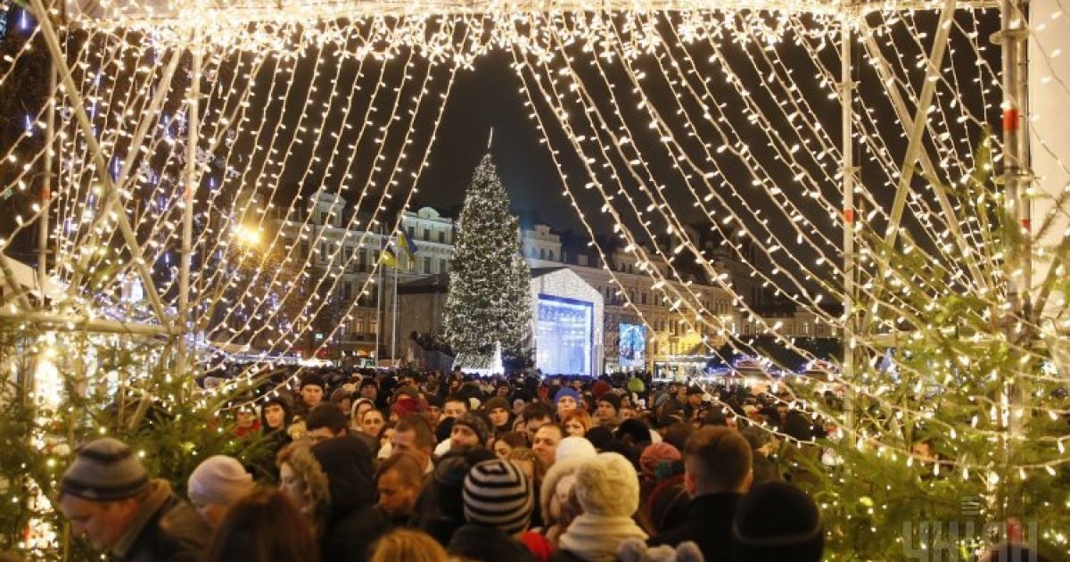 У Києві засяяла прекрасна 24-метрова ялинка / © УНІАН