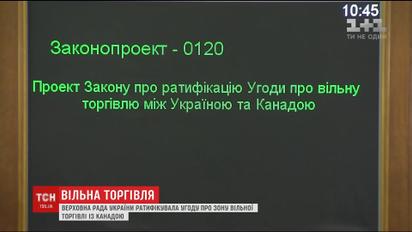 ВР ратифицировала соглашение о зоне свободной торговли между Украиной и Канадой