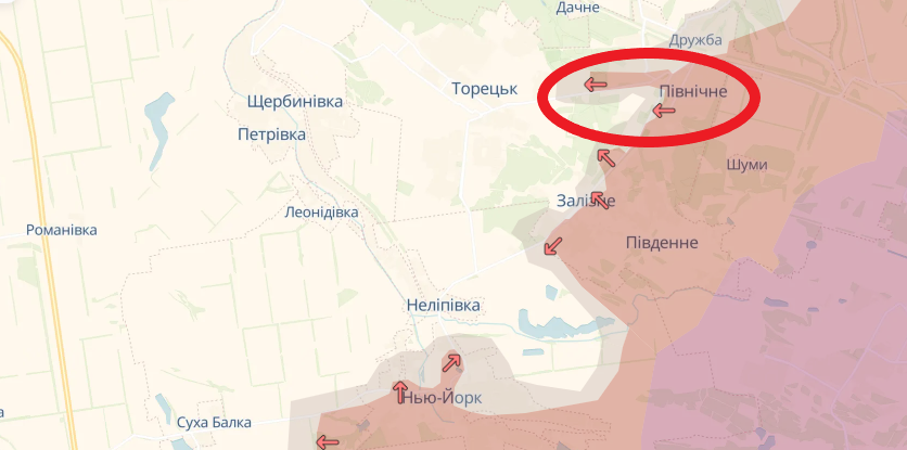 L'esercito russo avanza nella regione di Donetsk. Mappa DeepState. /©