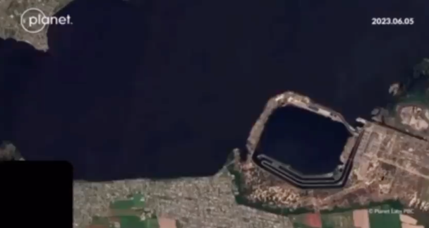 Каховське водосховище за день до підриву ГЕС / Фото: Planet Labs