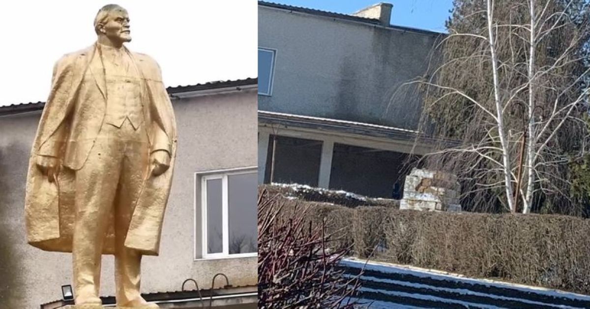 В Одеській області демонтували "золотий" пам'ятник Леніну: фото