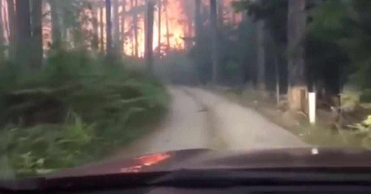 Батько з сином зняли на відео спробу врятуватися від пожежі на позашляховику