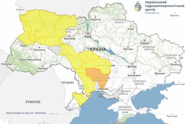 Попередження про небезпечні гідрологічні явища / © Укргідрометцентр