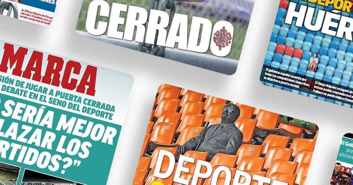 "Спорт без души". Испанская пресса выступила против проведения матчей без зрителей