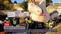 Новости мира: у Глазго полиция изъяла у протестующих, огромную надувную фигуру Лох-Несского чудовища